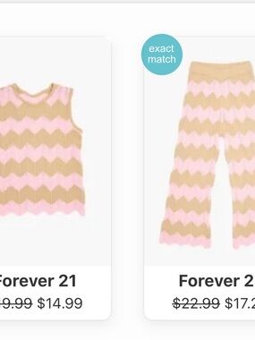 Forever 21 kids Pink and Tan Chevron Knit Two-Piece crochet Set